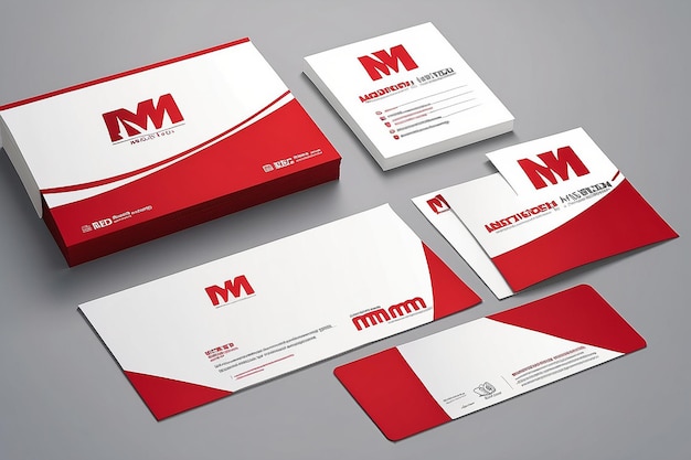 Dynamisches Duo Rot-Weiß-MM-Logo-Design für eine moderne Unternehmensidentität