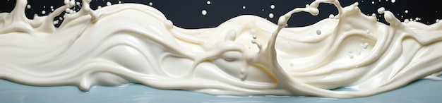 Dynamisches Milch-Splash-Banner für cremige Milchprodukte