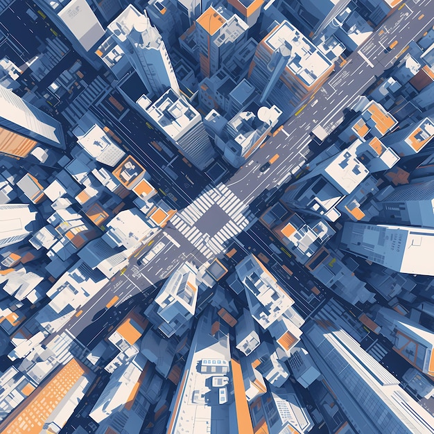 Dynamisches Stadtbild aus der Luft