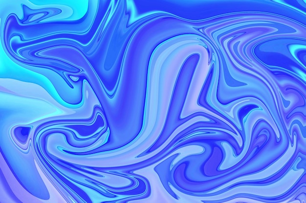 Dynamisches Zusammenspiel von Farben, wirbelnden Mustern und künstlerischen Formen in fesselnder abstrakter blauer und weißer Farbe, wirbelt den Hintergrund