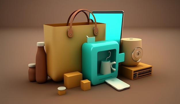 E-Commerce-Konzepte mit Online-Shop Erkundung der generativen KI beim Online-Shopping