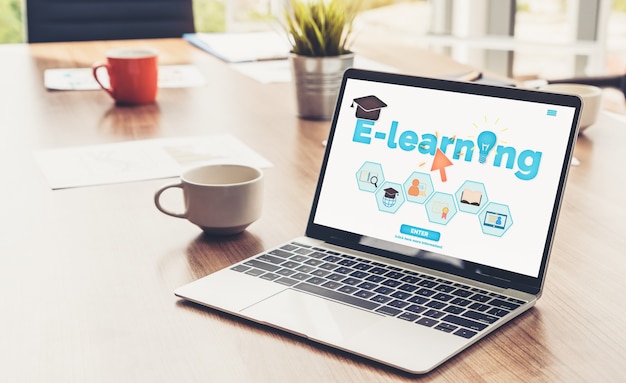 E-learning e educação online para estudante e conceito de universidade