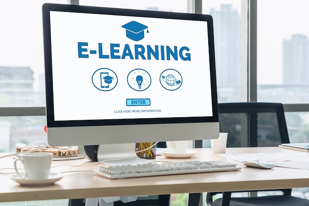 E-learning e educação online para o conceito de estudante e universidade