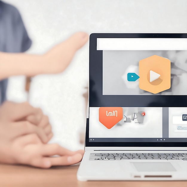 E-Learning eines Online-Bildungskonzepts mit einem Webinar oder Video-Tutorial