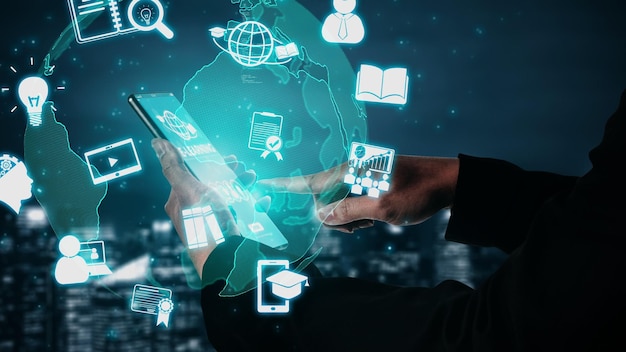E-learning para estudiantes y universitarios conceptual