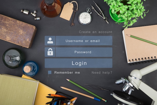 E-Learning-Konzept Online-Bildung Login oder Registrierung Bildschirmdesign