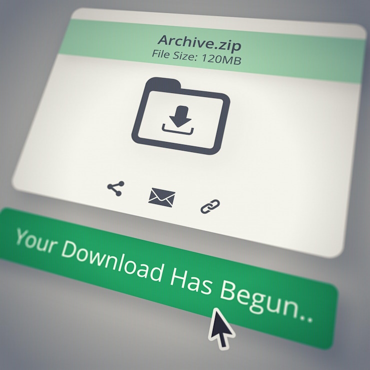 Foto e-mail anexado e download com progresso na tela para dados de computador ou tecnologia da informação computação em nuvem de aplicativos ou armazenamento on-line com exibição de ícones no dispositivo para comunicação de rede