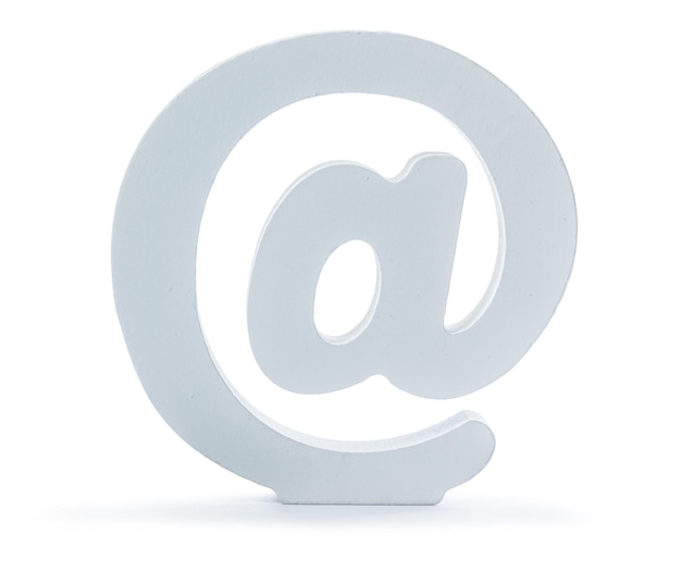 Foto e-mail-symbol isoliertes konzept für e-mail-adresse und kontakt