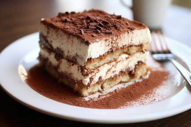 Foto e uma porção de tiramisu ar 32 estilizado