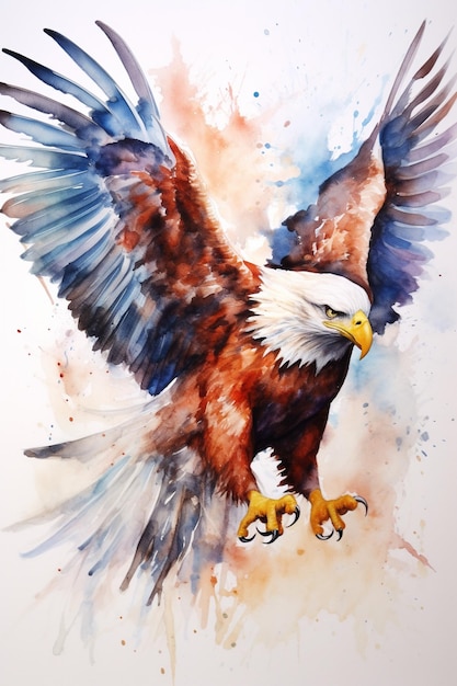 Eagle-Aquarellfarbendesign von Generative AI