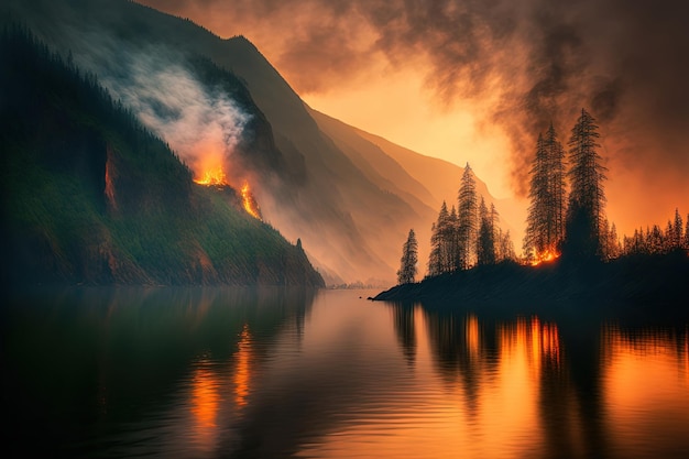 Eagle Creek Wildfire en Columbia River Gorge O