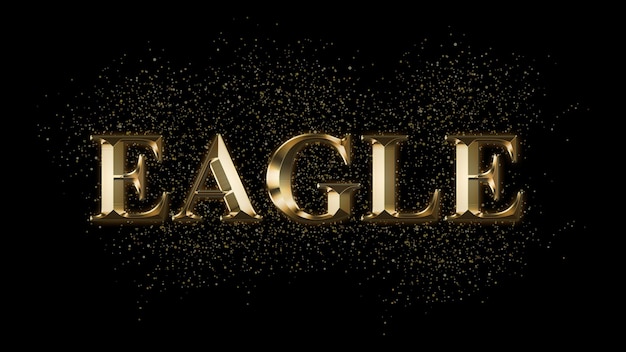 Foto eagle gold text-effekt gold-text mit funken gold-beschichteter text-effekt tiername