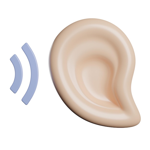 Ear and Sound Wave Icon
