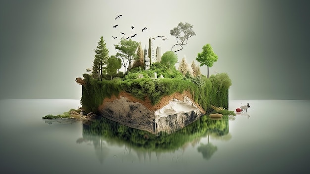 Earth Day Concept Illustration AI GenerativexA