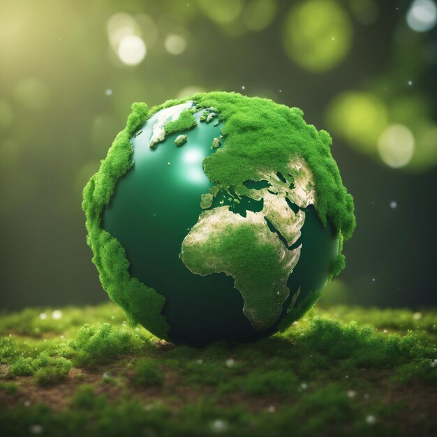 Foto earth day konzept illustration des grünen planeten