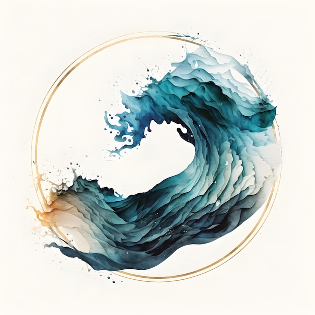 Earth Day minimalistisches Ozeanschutz-Emblem