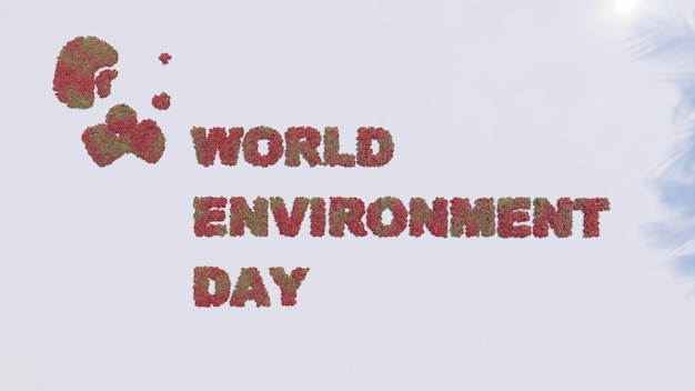 Earth Environment Day Banner auf weißem Hintergrund Center Layout 3D-Rendering