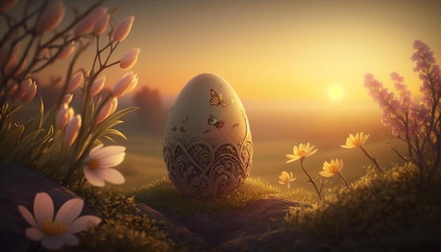 Easter Egg schöne Kulisse