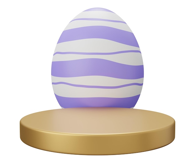 Easter-Ei-Podium-Piedestal 3D-Render-Illustration isoliert auf weißem Hintergrund