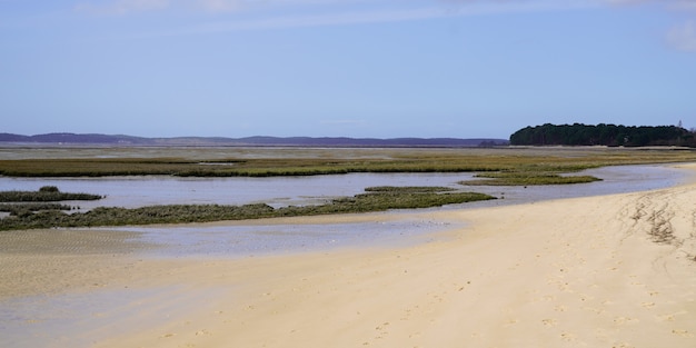 Ebbe im Ares-Becken im Departement Arcachon Bay Gironde in Frankreich