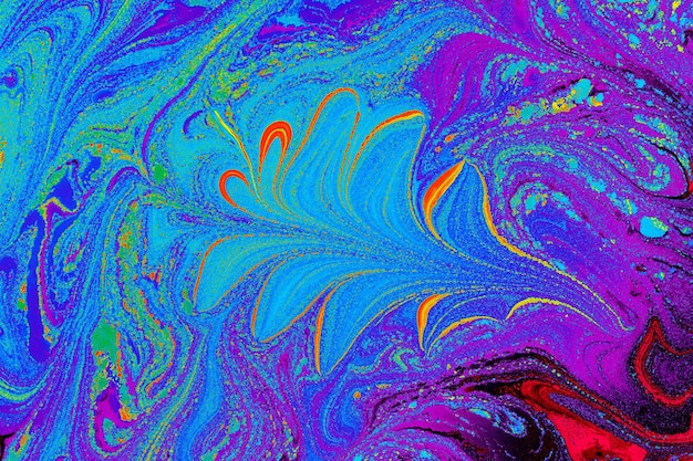 Ebru-Marmor-Blumenmuster Einzigartige Kunst Flüssigmarmor-Textur-Hintergrund