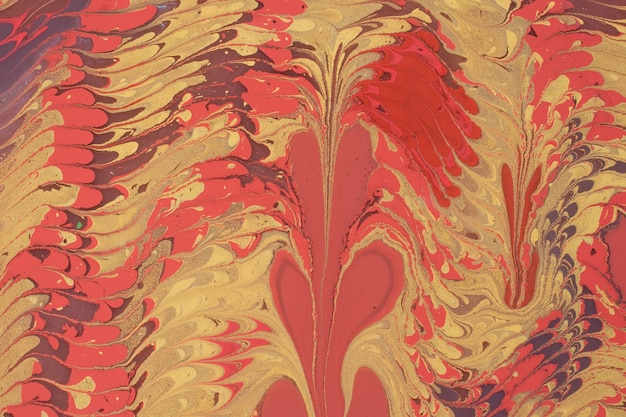 Ebru-Marmor-Textur mit Blumenmustern