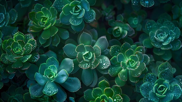 Foto echeveria verde natural plantas suculentas de jardinería vista de arriba de cerca fondo botánico