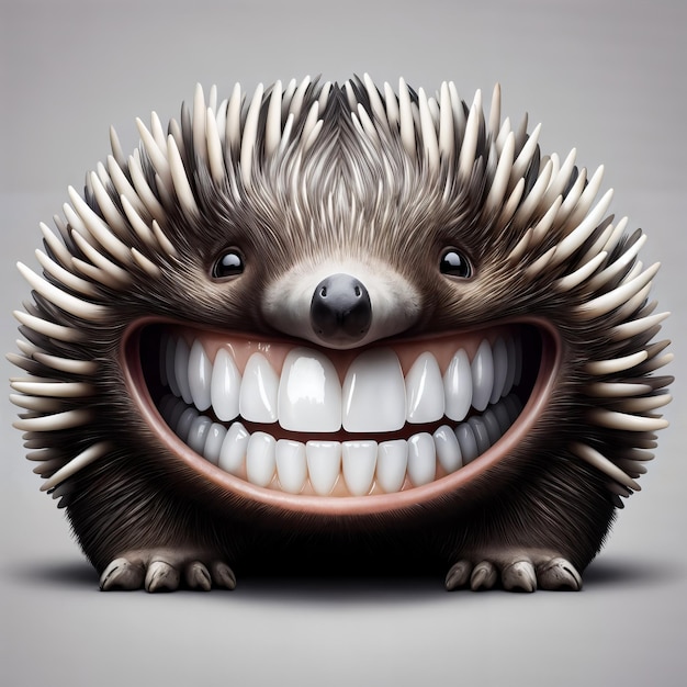 Un echidna lindo y gracioso con una sonrisa dentada perfecto para ilustrar historias sobre animales