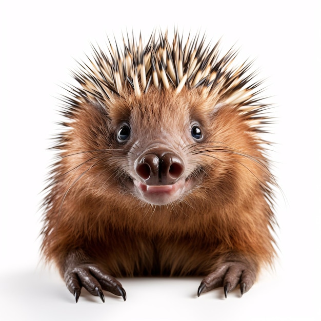 Echidna Retrato de feliz sorprendido gracioso cabeza de animal mirando Pixar Estilo renderización 3D Ilustración