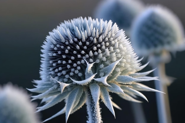 Echinops bannaticus Star Frost en flor