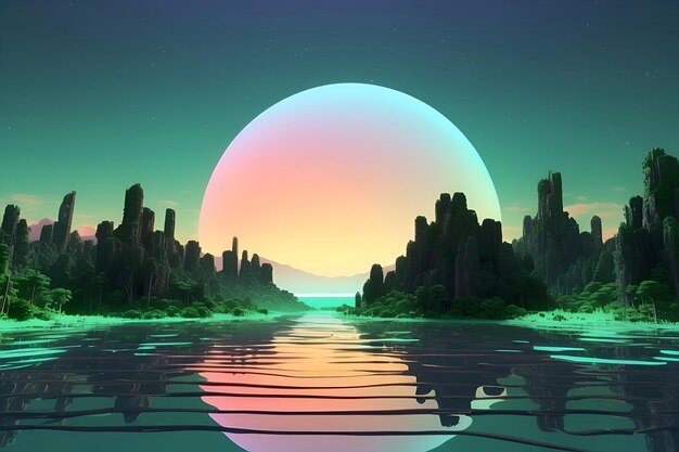 Echoes of the Emerald Abyss Uma sinfonia surreal de reflexões na natureza Dreamland