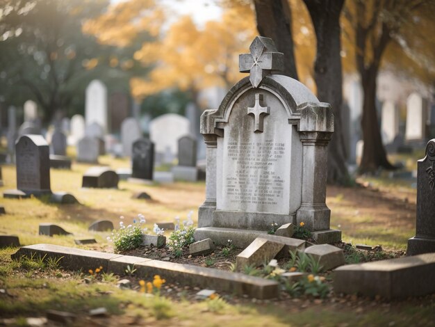 Echos der Zeit Grabstein und Gräber auf einem alten Kirchenfriedhof