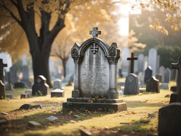 Echos der Zeit Grabstein und Gräber auf einem alten Kirchenfriedhof