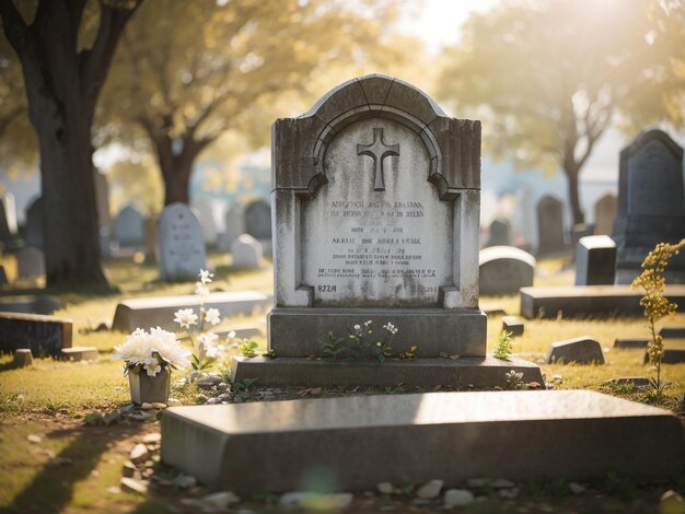 Echos der Zeit Grabstein und Gräber auf einem alten Kirchenfriedhof