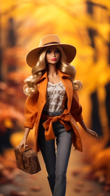 Echte Barbie-Frauen im Herbstmode-Modell