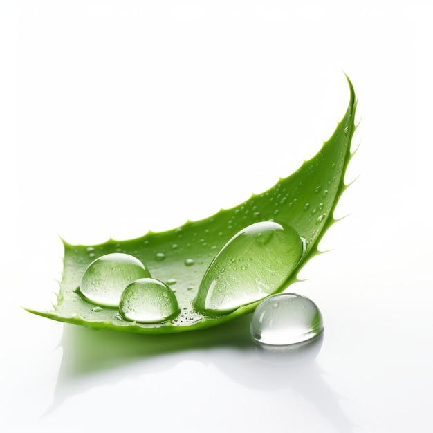 Foto echtes aloe-vera-blatt mit wassertropfen-werbung inspiriert