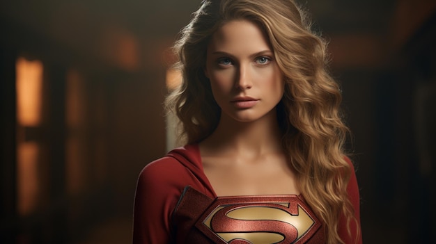 Echtes Foto der schönen Supergirl