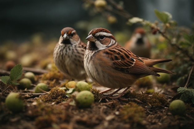 Echtes Foto von Spatzen