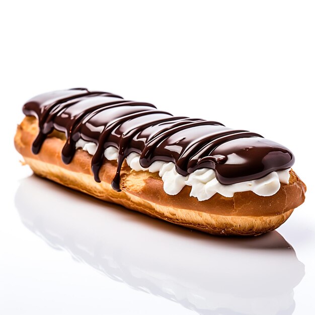 Eclair aislado sobre un fondo blanco