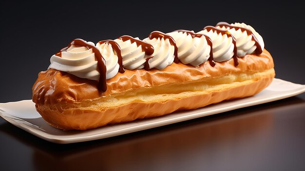 Eclair apetitoso Uma agradável adição ao feriado