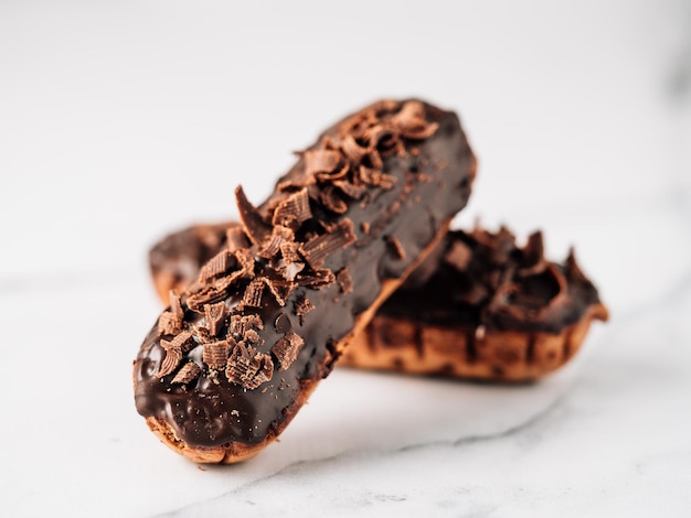 Eclairs de chocolate saudáveis