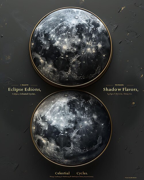 Eclipse Lunar Mooncake Tin con efecto de superposición de sombras Orbita inspirado en la idea de diseño web chino