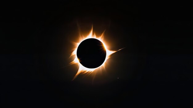 Eclipse solar en el cielo oscuro