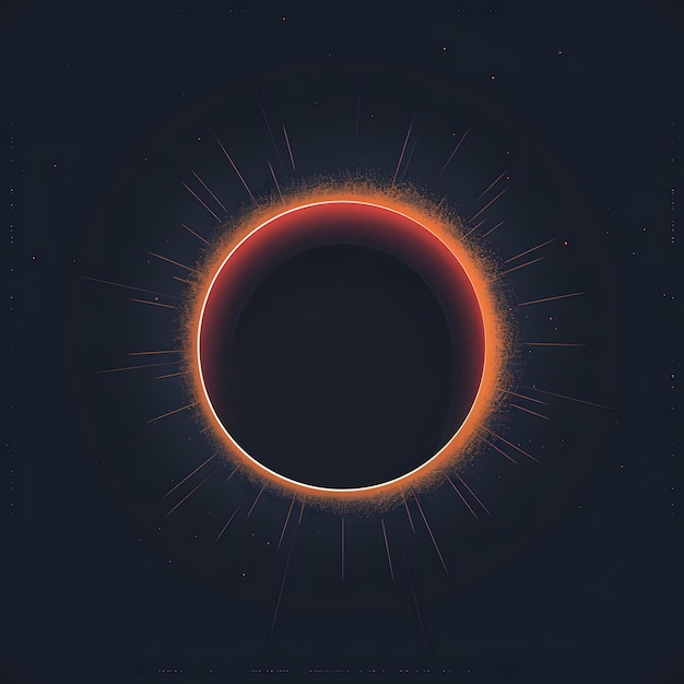 Eclipse solar na noite Ilustração 3D Fundo espacial