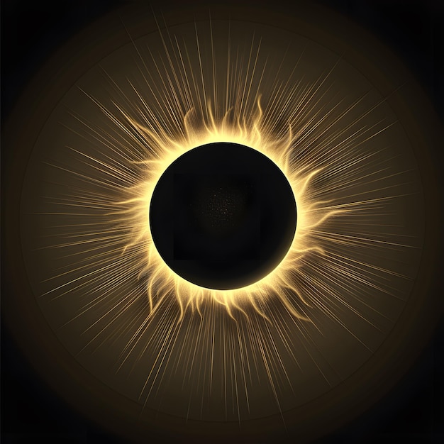 Eclipse solar na noite Ilustração 3D Fundo espacial