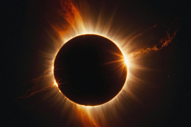 Un eclipse solar con el sol parcialmente oscurecido