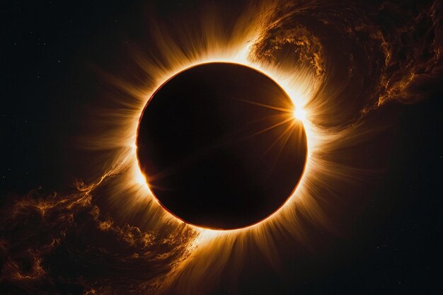 Un eclipse solar con el sol parcialmente oscurecido