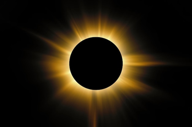 Eclipse solar total, fenómeno astronómico cuando la Luna pasa entre el planeta Tierra y el Sol