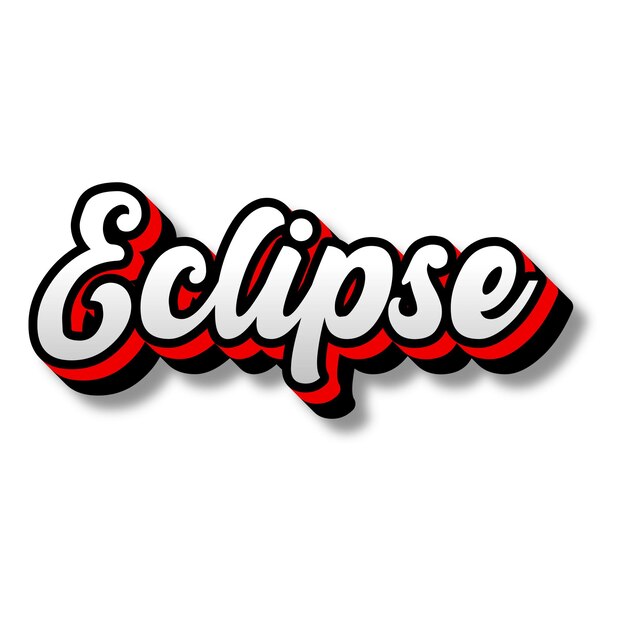 Foto eclipse texto 3d prata vermelho preto branco fonte foto jpg