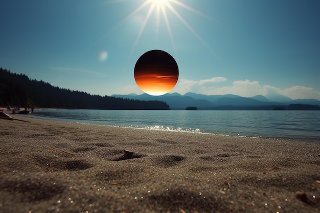 Eclipse total observado desde una playa